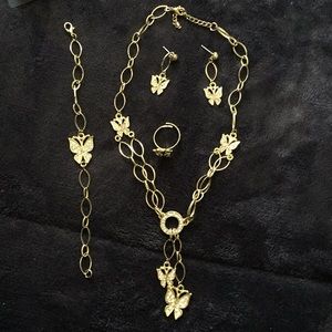 Bracelet, ring, earrings and necklace